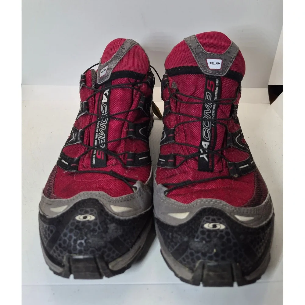 Salomon XA Comp 5 Trail Running Shoes 8.5 Burgundy Grey Gore-Tex Hiking Sneakers